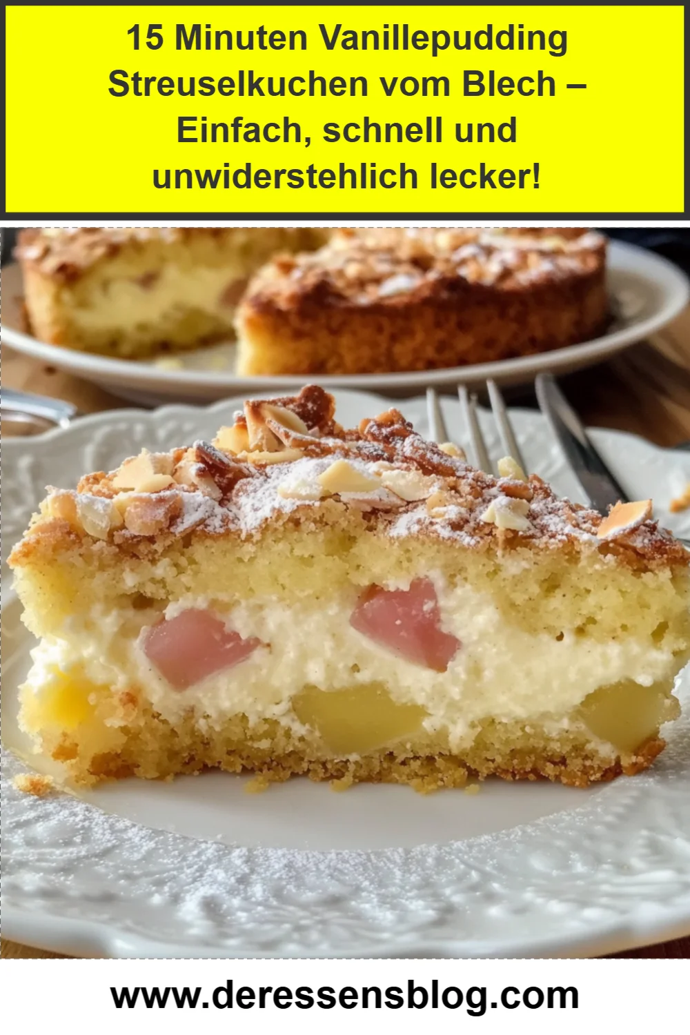 15 Minuten Vanillepudding Streuselkuchen vom Blech – Einfach, schnell und unwiderstehlich lecker!