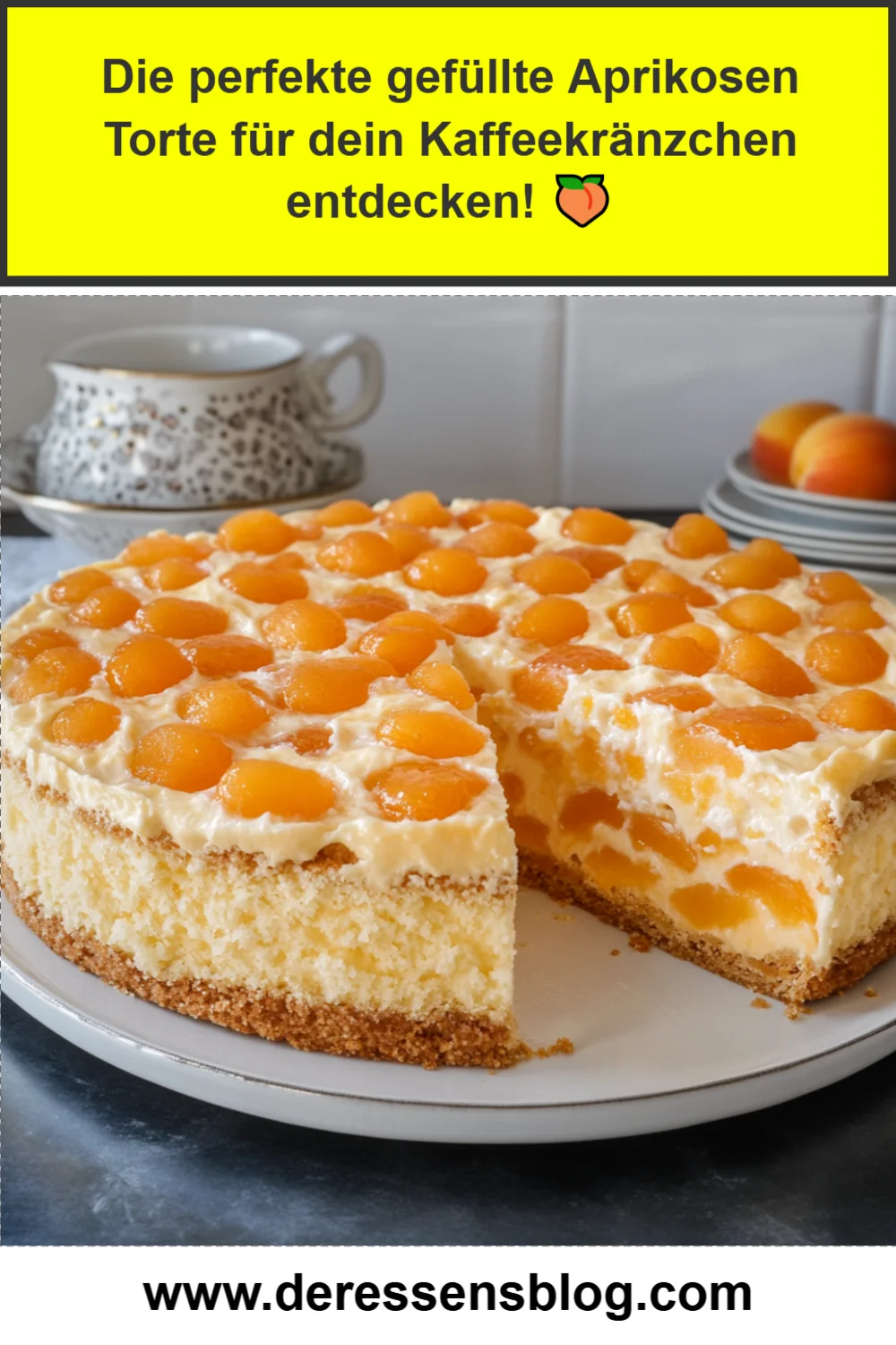 Die beste gefüllte Aprikosen Torte für unvergessliche Kaffeetafeln