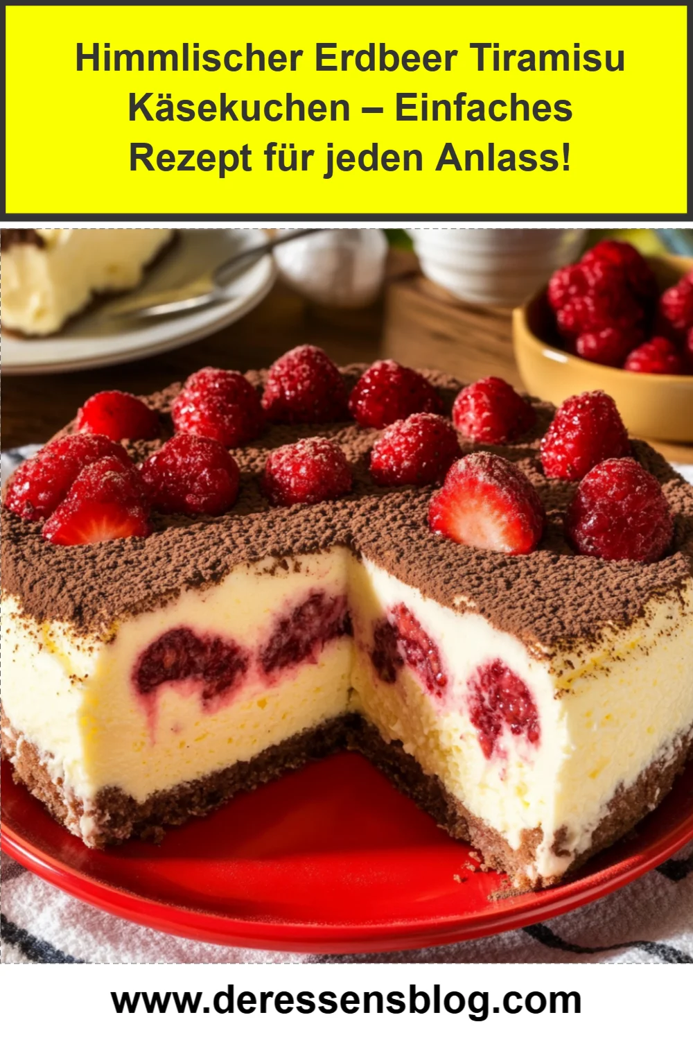 Himmlischer Erdbeer Tiramisu Käsekuchen – Einfaches Rezept für jeden Anlass!