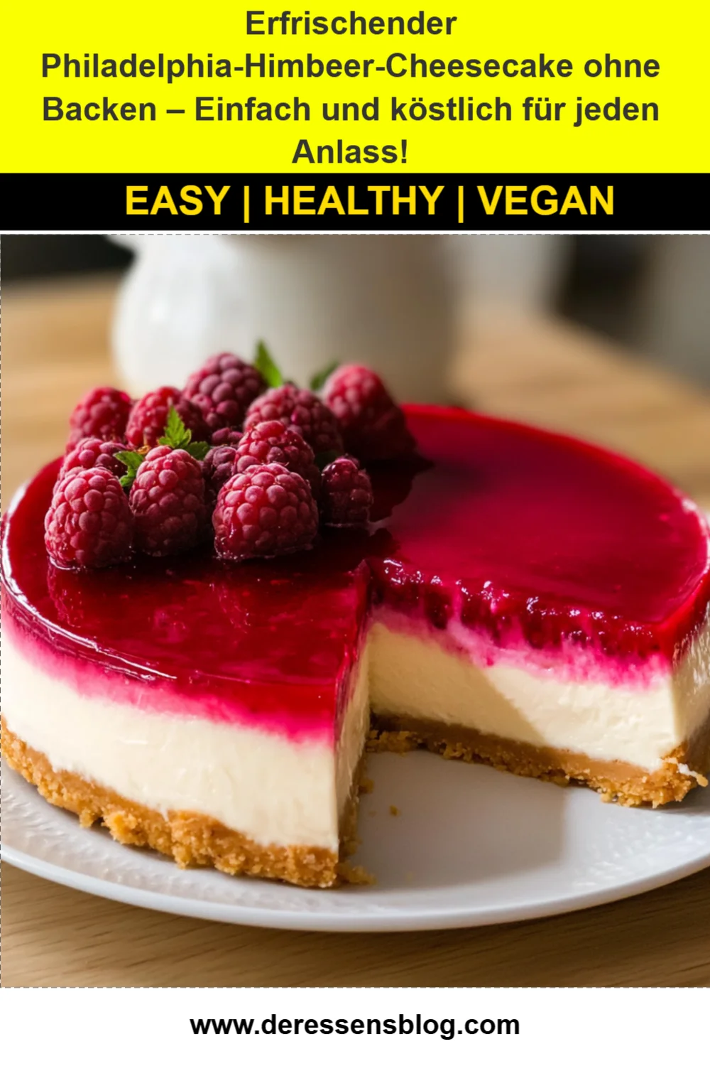 Erfrischender Philadelphia-Himbeer-Cheesecake ohne Backen – Einfach und köstlich für jeden Anlass!