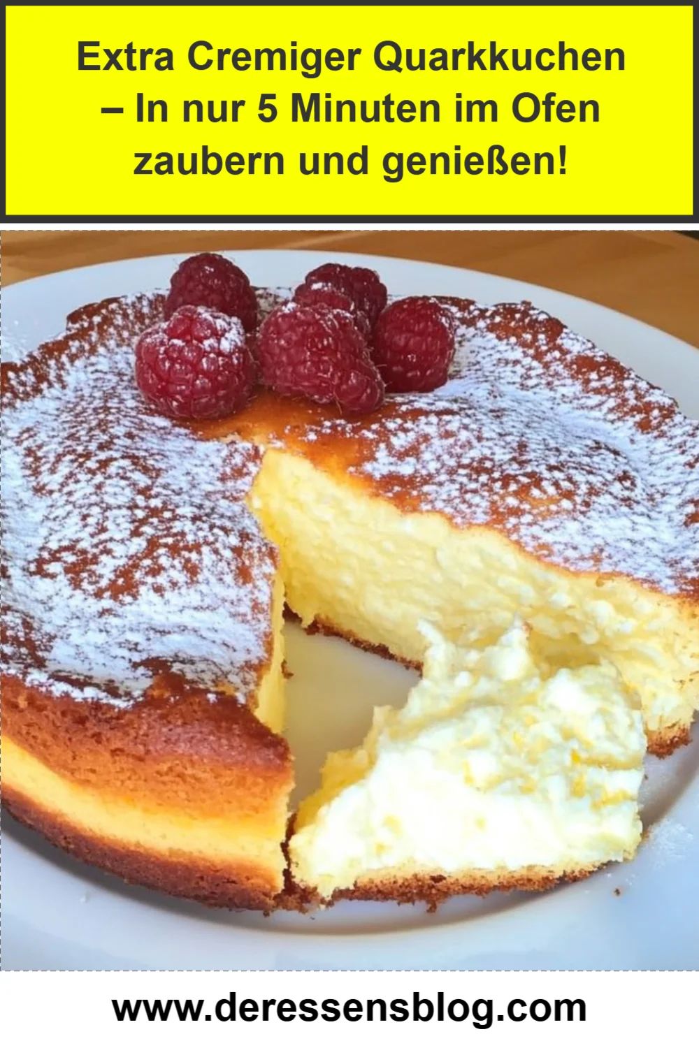 Extra Cremiger Quarkkuchen in nur 5 Minuten zubereitet – Ein Genuss für jede Gelegenheit