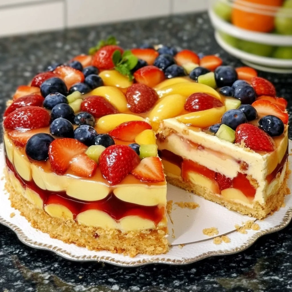 Fruchtige Obsttorte mit frischen Früchten für den perfekten Kaffeeklatsch