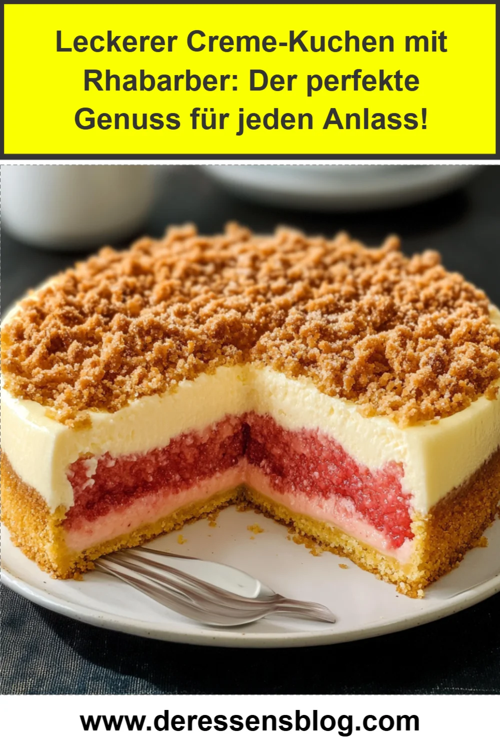 Leckerer Rhabarber-Creme-Kuchen für jeden Anlass: Einfaches Rezept zum Nachbacken