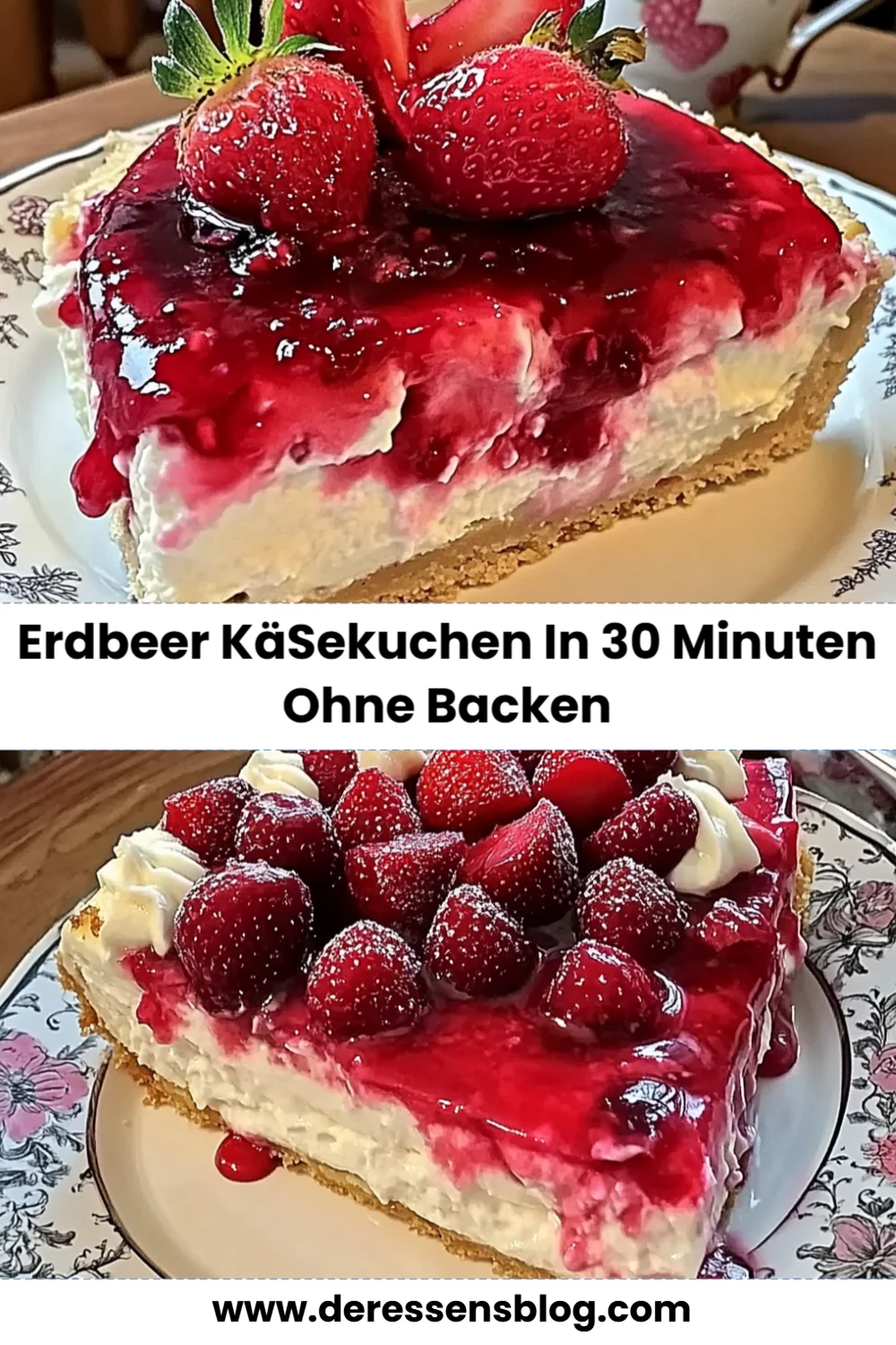 Erdbeer Käsekuchen in 30 Minuten ohne Backen – Der perfekte Sommergenuss für jeden Anlass!