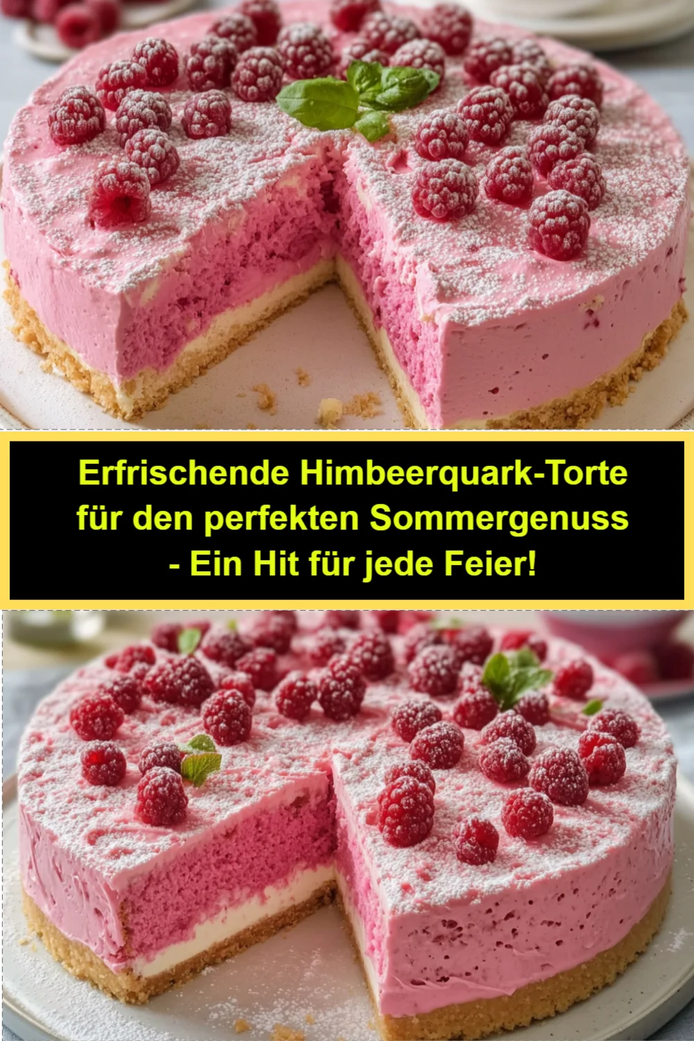 Erfrischende Himbeerquark-Torte für den perfekten Sommergenuss - Ein Hit für jede Feier!