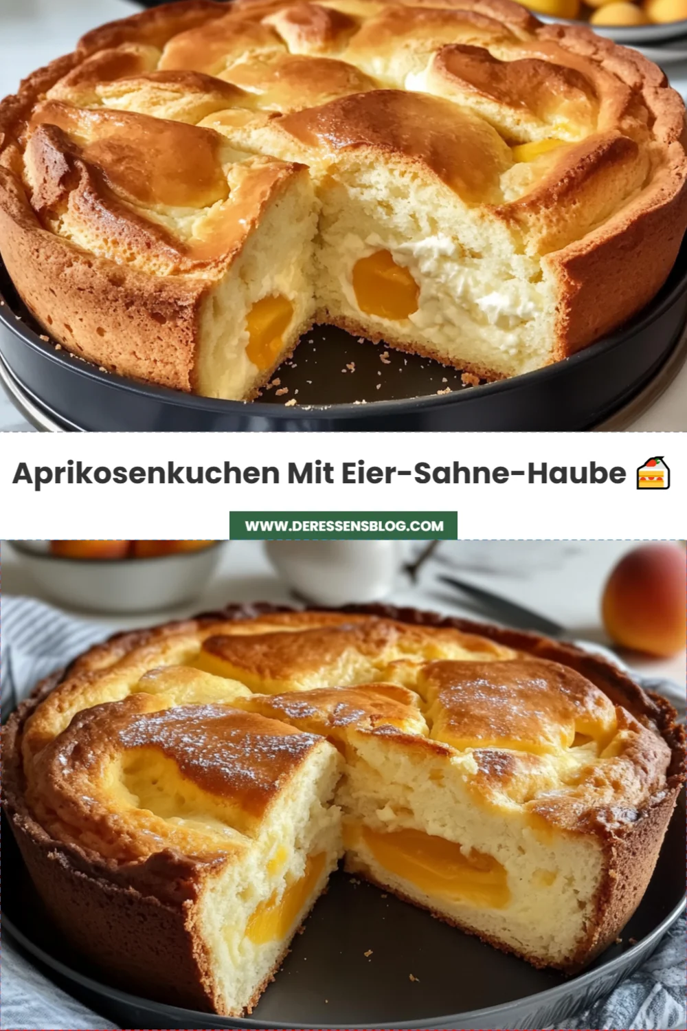 Himmlischer Aprikosenkuchen mit Eier-Sahne-Haube: Ein Genuss für jeden Anlass!