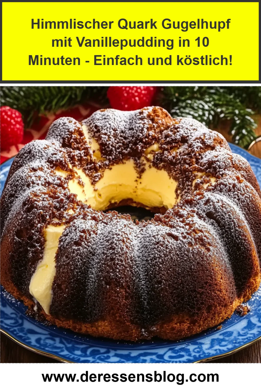 Himmlischer Quark Gugelhupf mit Vanillepudding in 10 Minuten - Einfach und köstlich!