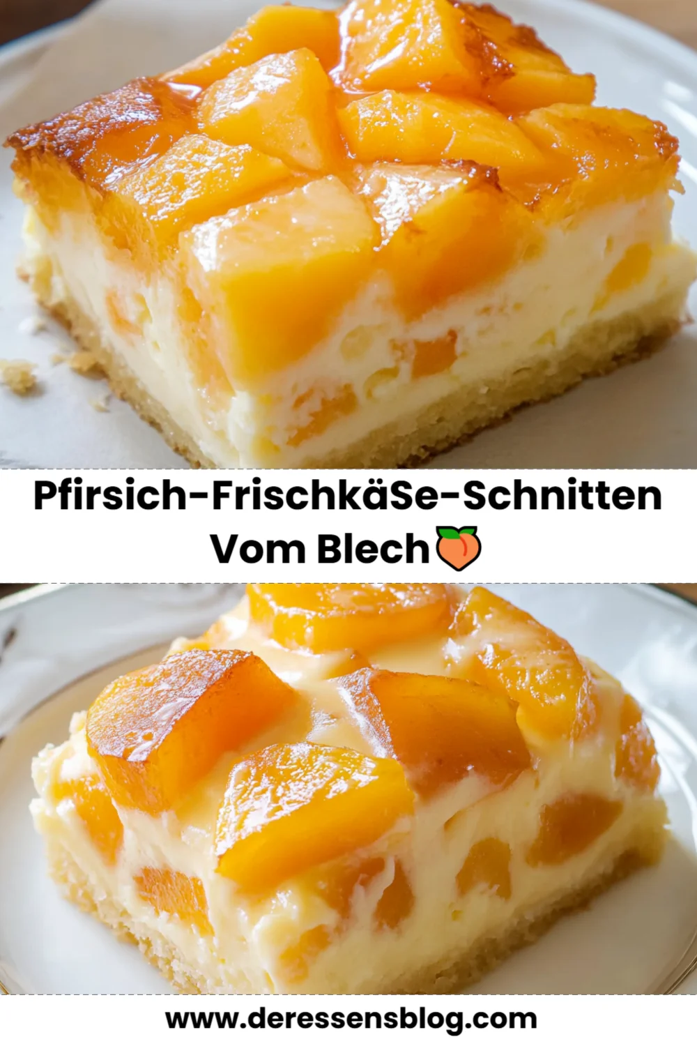 Leckere Pfirsich-Frischkäse-Schnitten vom Blech – Fruchtiger Genuss für jeden Anlass!