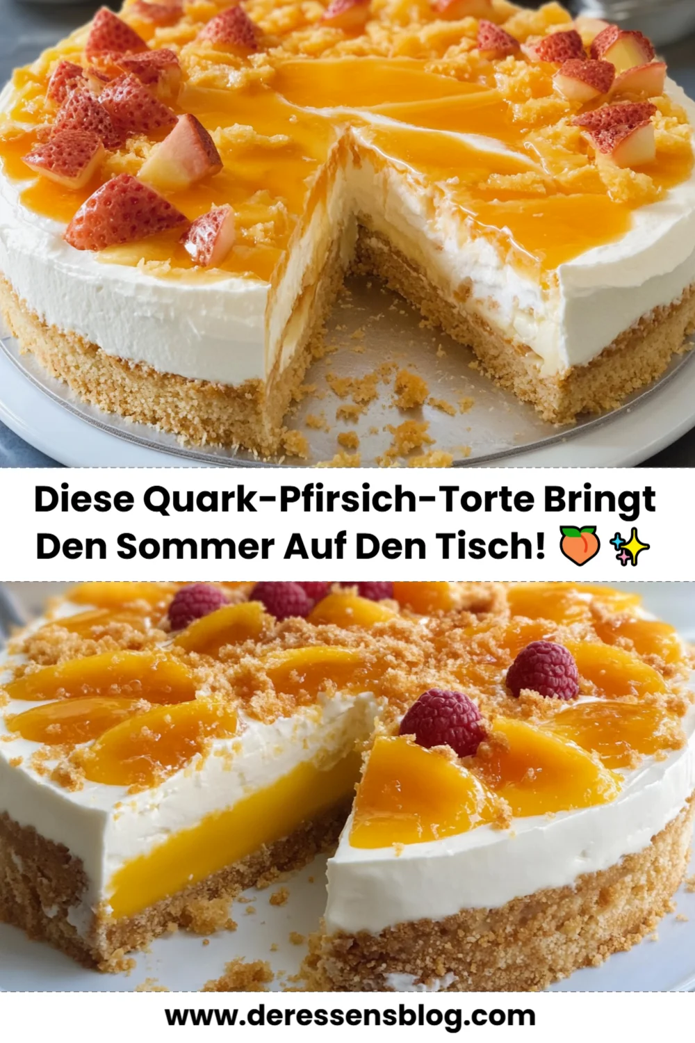 Leckere Quark-Pfirsich-Torte: Ein einfaches Rezept für den perfekten Sommergenuss! 🍑✨