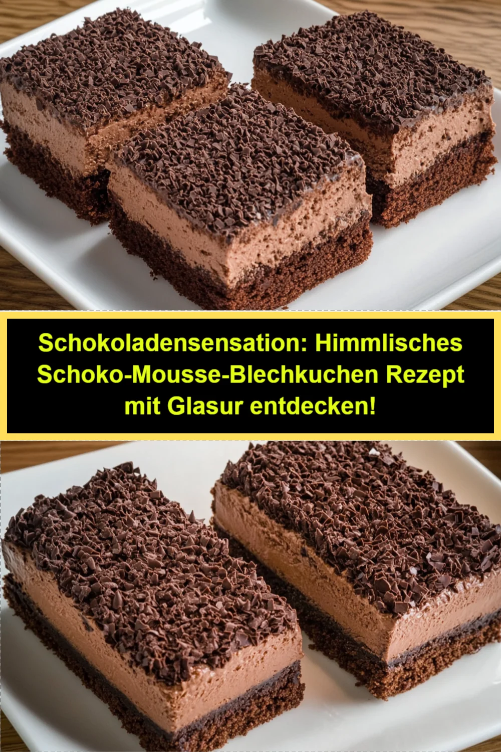 Schokoladensensation: Himmlisches Schoko-Mousse-Blechkuchen Rezept mit Glasur entdecken!