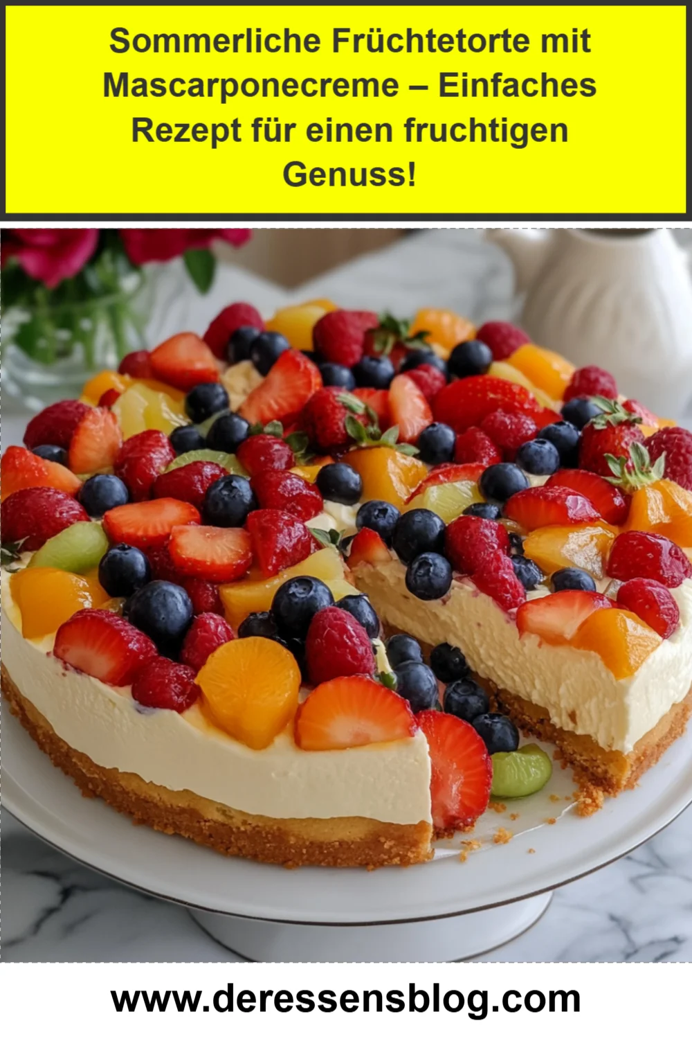 Sommerliche Früchtetorte mit Mascarponecreme – Einfaches Rezept für einen fruchtigen Genuss!