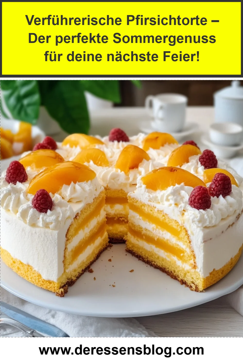 Verführerische Pfirsichtorte – Der perfekte Sommergenuss für deine nächste Feier!