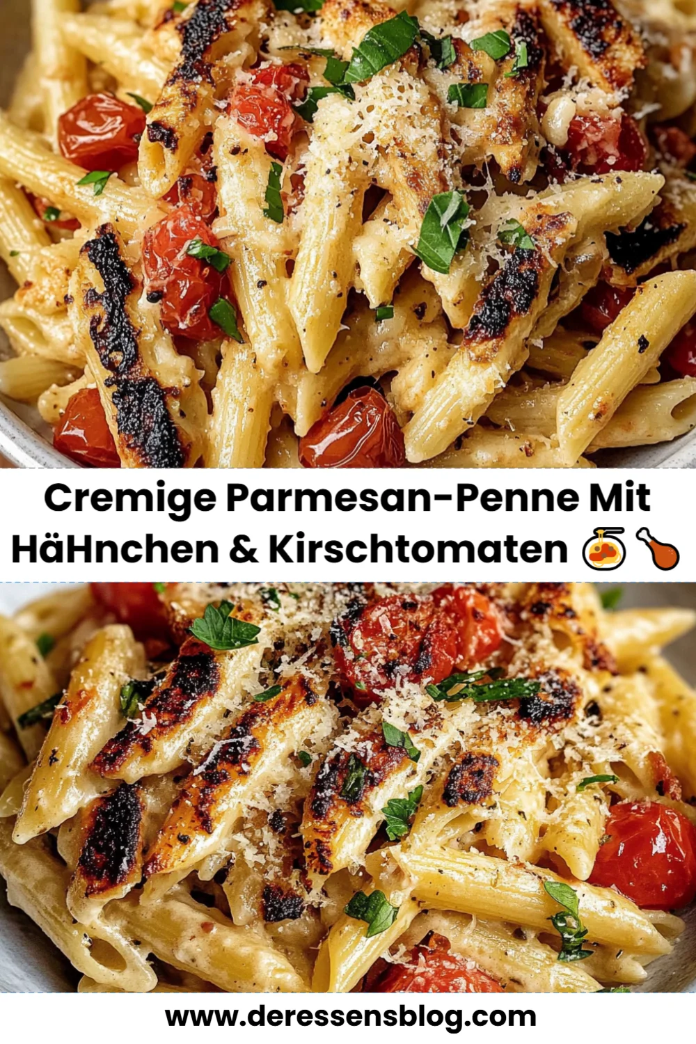 Cremige Parmesan-Penne mit Hähnchen & Kirschtomaten – Schnelles Rezept für jeden Tag!