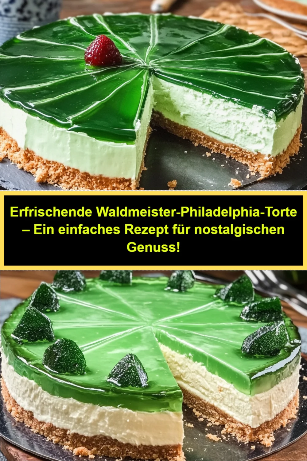 Erfrischende Waldmeister-Philadelphia-Torte – Ein einfaches Rezept für nostalgischen Genuss!