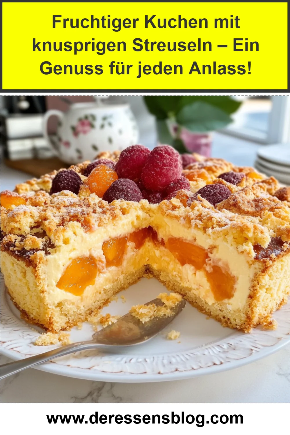 Fruchtiger Kuchen mit knusprigen Streuseln – Ein Genuss für jeden Anlass!