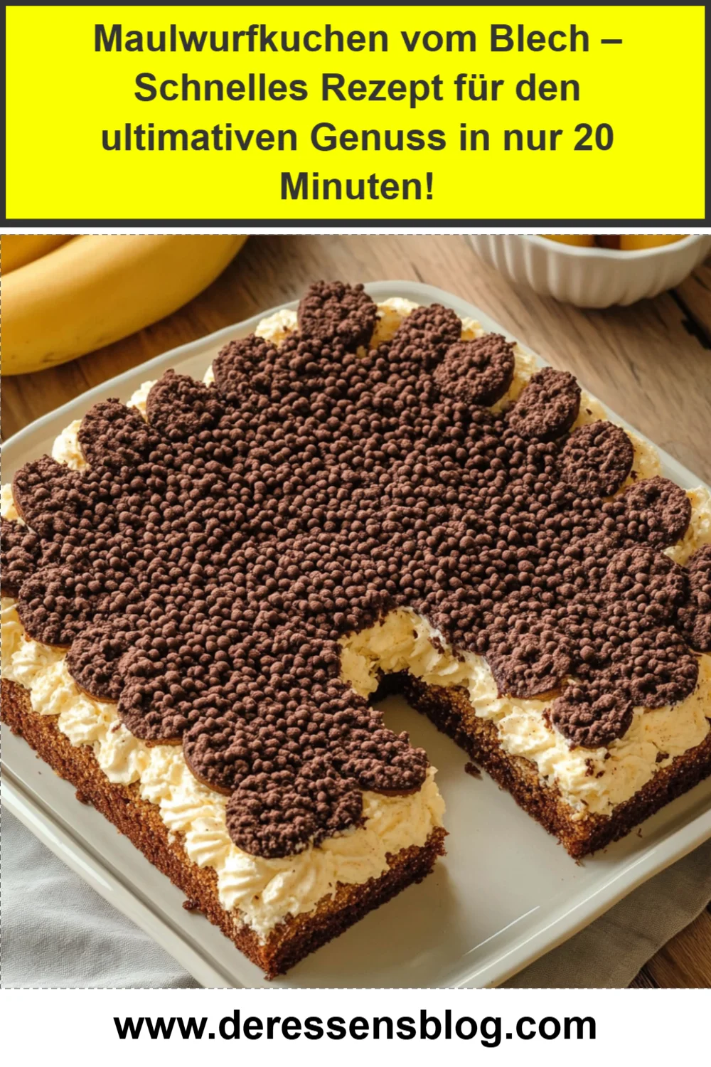 Maulwurfkuchen vom Blech – Schnelles Rezept für den ultimativen Genuss in nur 20 Minuten!